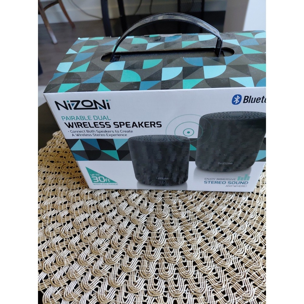 Nizoni Pairable Dual Wireless Speakers Bluetooth 5.0 New In Box
